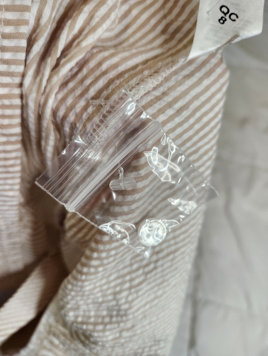 Dip Striped Tiered Buttondown Shirtdress Pockets Organic Cotton Modal Womens XL - Picture 8 of 9